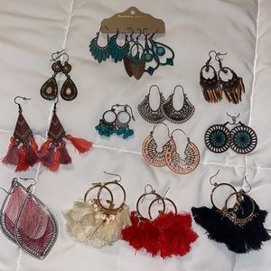 Bundle of Bohemian Dangle Earrings